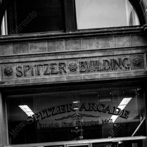 Toledo's First Shopping Mall -- Toledo Black and White Wall Art