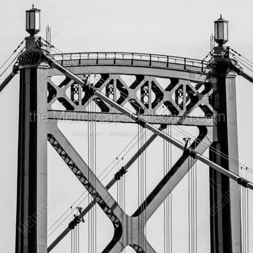 The Top of the Anthony Wayne Bridge -- Toledo Black and White Wall Art