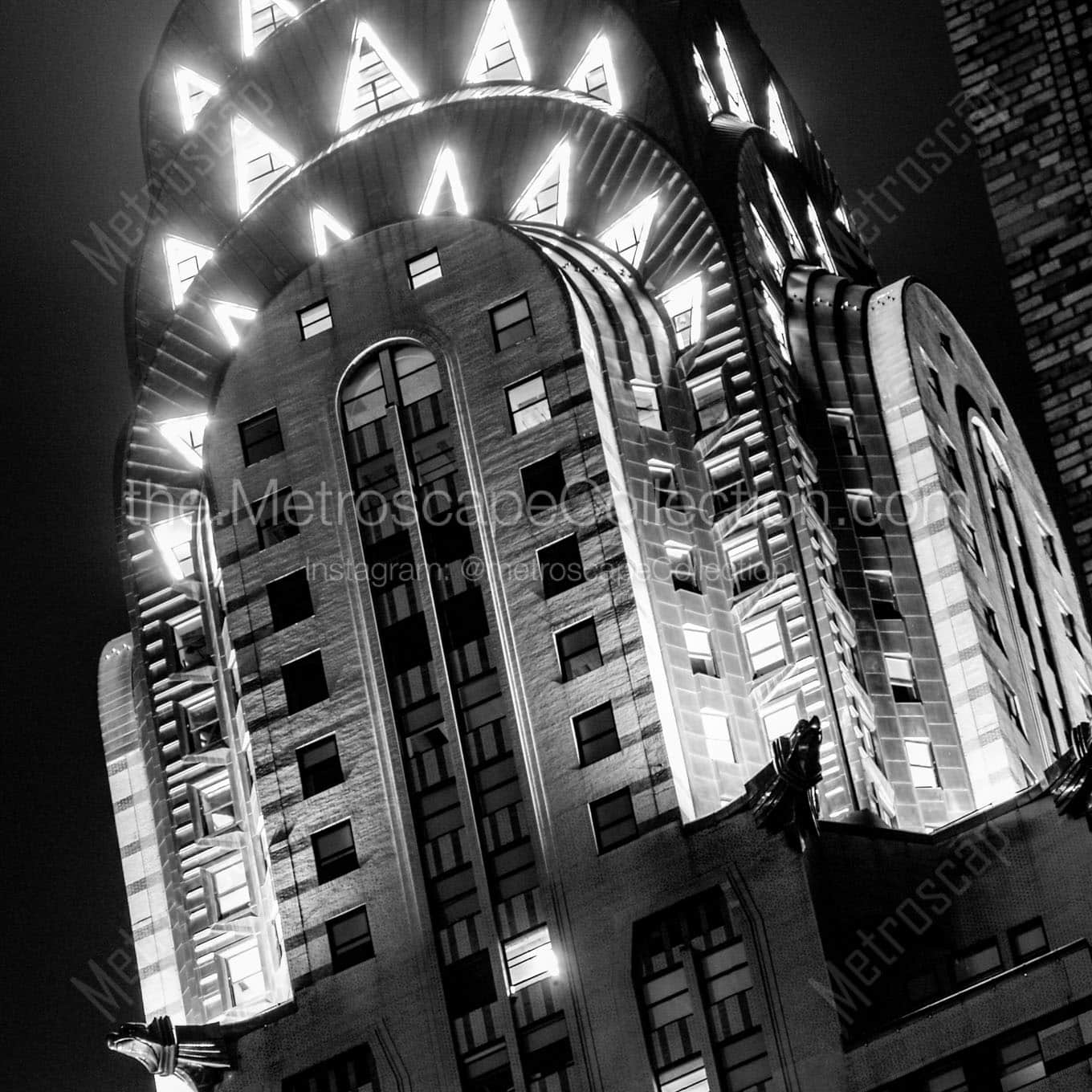 The Top of the Chrysler Building at Night. Wall Art square crop