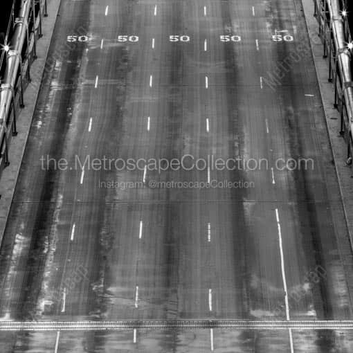 The Westbound Top Deck of I-80 on the Bay Bridge. -- San Francisco Black and White Wall Art