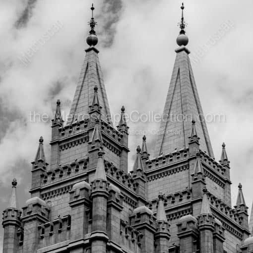 The Top of the LDS Temple -- Salt Lake City Black and White Wall Art