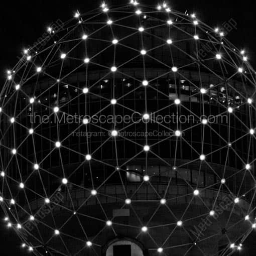 The Icosahedron Top of Reunion Tower -- Dallas Black and White Wall Art