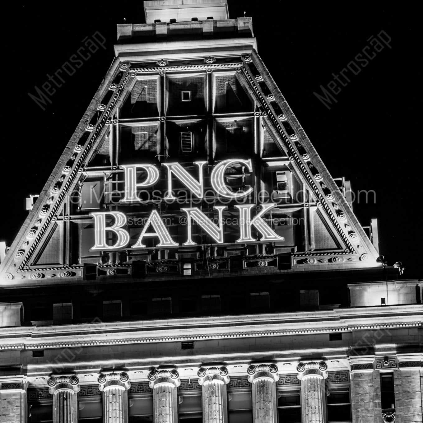 The Top of the PNC Bank Building in Cincinnati Wall Art square crop