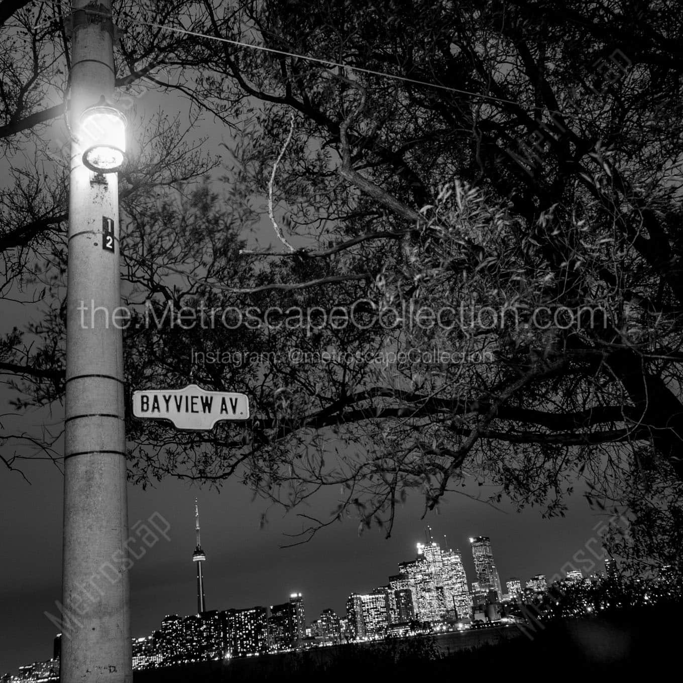 The Toronto Skyline at Night Wall Art square crop