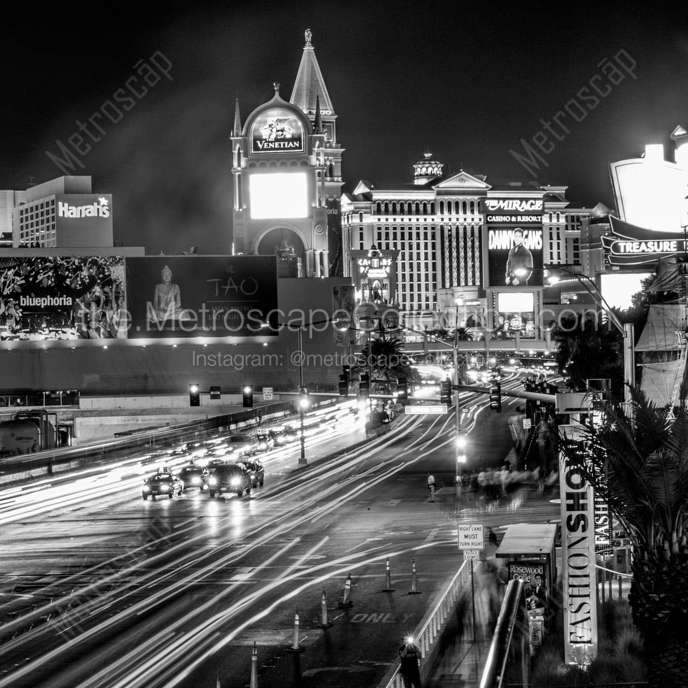 Las Vegas Boulevard Traffic Looking South Wall Art square crop