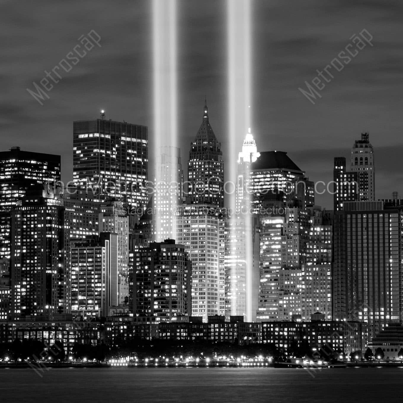 The Light Beams from Lower Manhattan on the September 11 Anniversary Wall Art square crop
