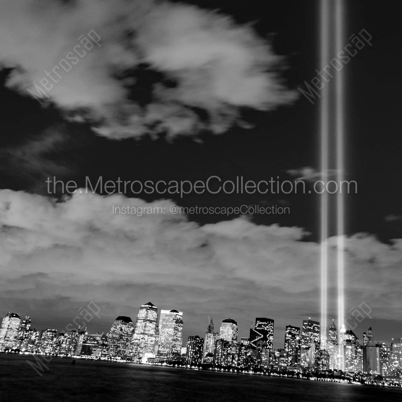 The Lights from Ground Zero in New York City Wall Art square crop
