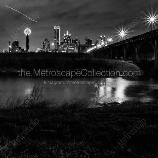 The Trinity River in Winter -- Dallas Black and White Wall Art