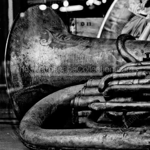 A Tuba in Memphis -- Memphis Black and White Wall Art