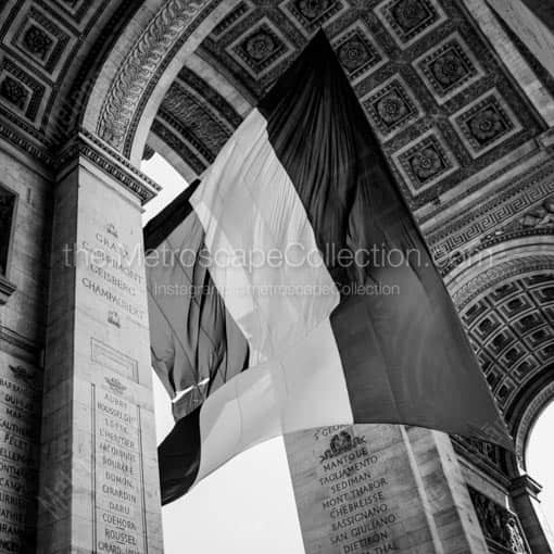 Under the Arc de Triomphe -- Paris Black and White Wall Art