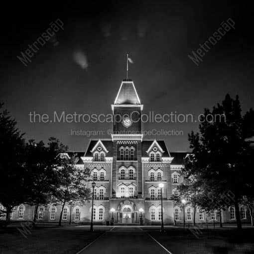 Ohio State University - University Hall -- Columbus Black and White Wall Art