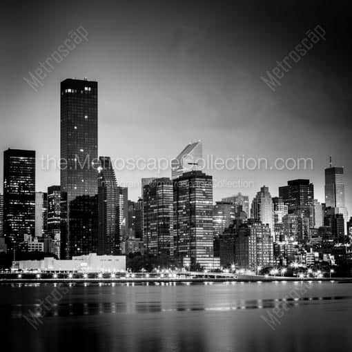 The Uptown or Upper East Side Skyline -- New York City Black and White Wall Art
