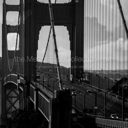 US 101 Crosses the Golden Gate -- San Francisco Black and White Wall Art