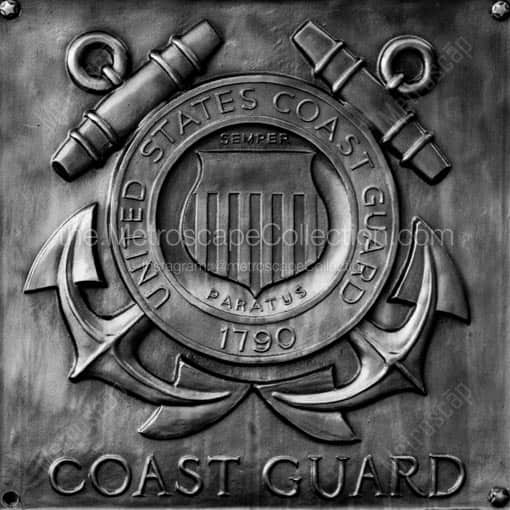 A US Coast Guard Plaque -- Washington DC Black and White Wall Art