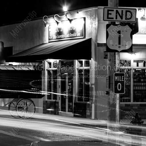 US Route 1 End -- Key West Black and White Wall Art