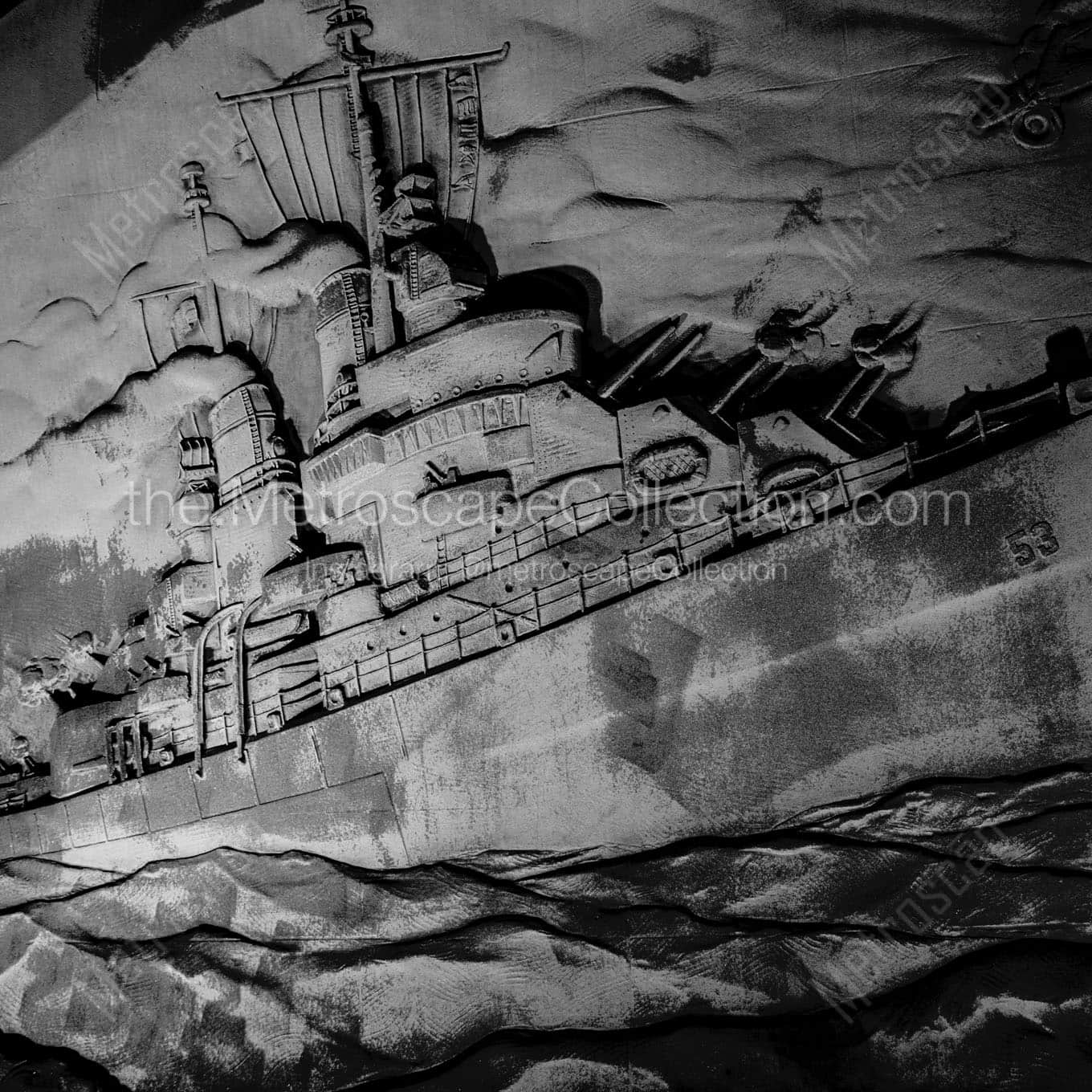 The Etching of the USS San Diego on the USSSD Monument Wall Art square crop