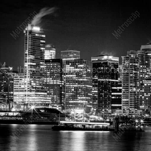 The Vancouver Skyline from Stanley Park -- Vancouver Black and White Wall Art