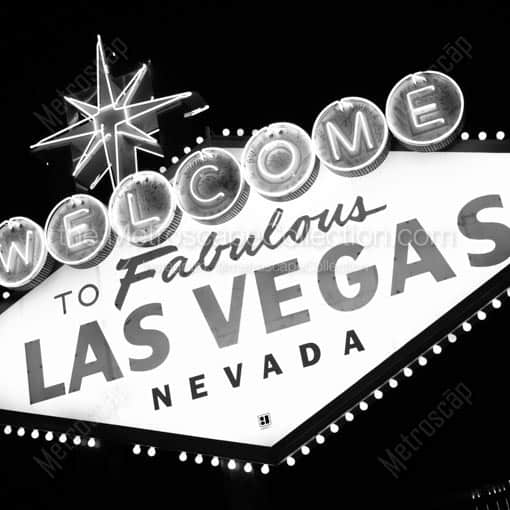 The Las Vegas Sign -- Las Vegas Black and White Wall Art