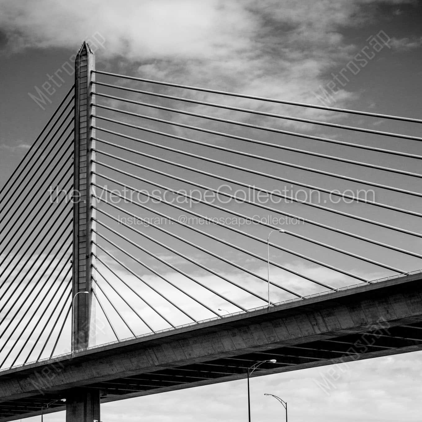 The Sole Pylon of the Veterans Glass Skyway Bridge Wall Art square crop