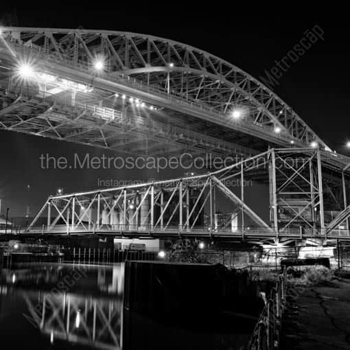 The Veterans Memorial Bridge -- Cleveland Black and White Wall Art