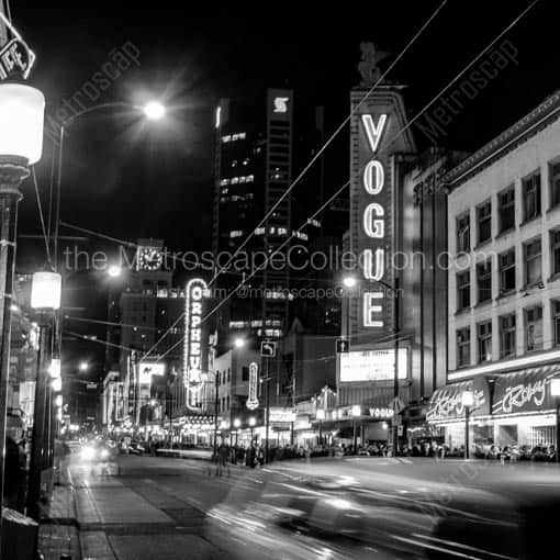 The Vogue Theater on Granville Street -- Vancouver Black and White Wall Art