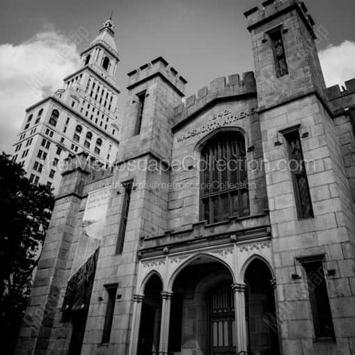 The Wadsworth Atheneum and Travelers Building -- Hartford Black and White Wall Art