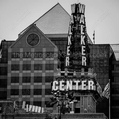The Walker Center Sign -- Salt Lake City Black and White Wall Art