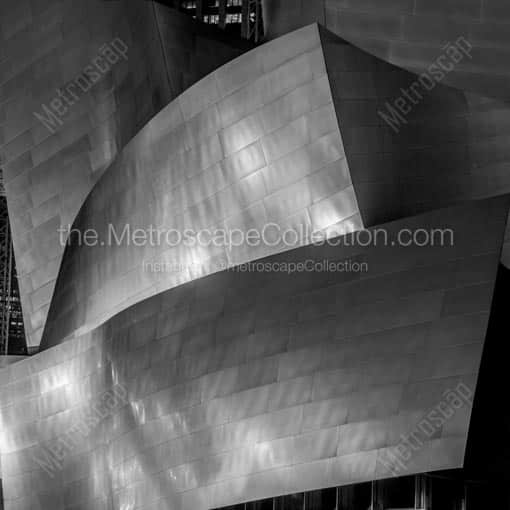 A Close-up Shot of the Disney Concert Hall -- Los Angeles Black and White Wall Art