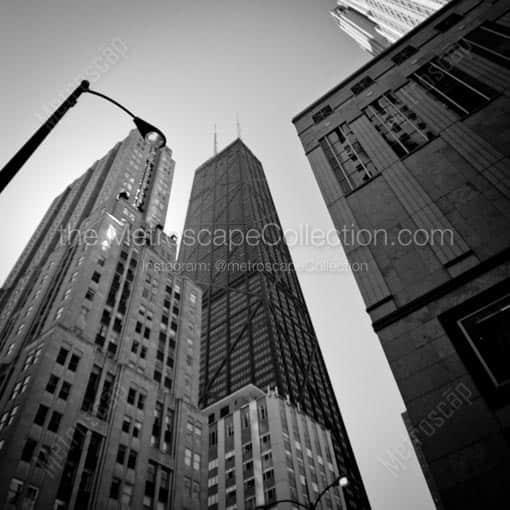 Looking up on Walton Street -- Chicago Black and White Wall Art