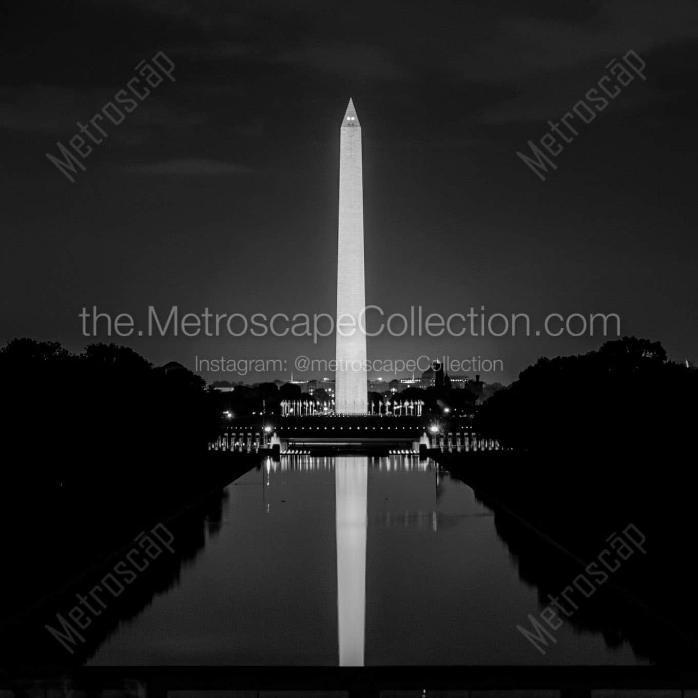 The Washington Monument from the Steps of the Lincoln Memorial Wall Art square crop