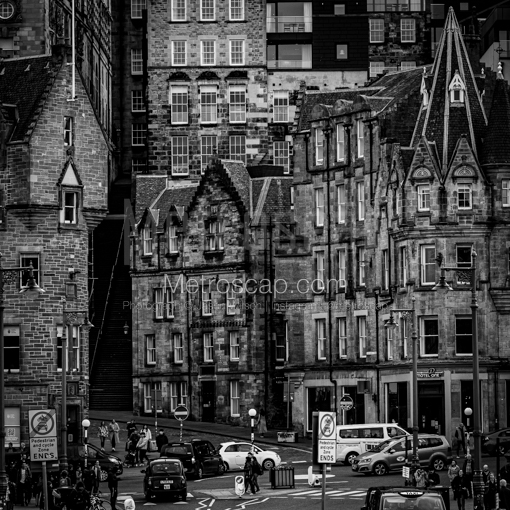 Waverly Bridge -- Edinburgh Black and White Wall Art