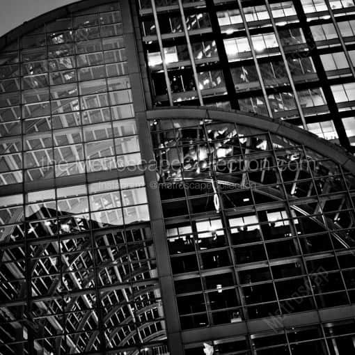 The Wells Fargo Building Atrium -- Denver Black and White Wall Art