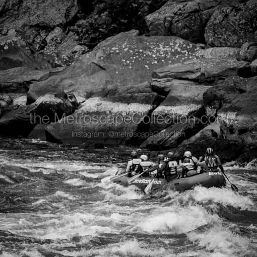 White Water Rafting on the New River in West Virginia -- Charleston WV Black and White Wall Art