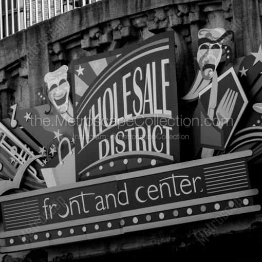The Wholesale District Sign -- Indianapolis Black and White Wall Art