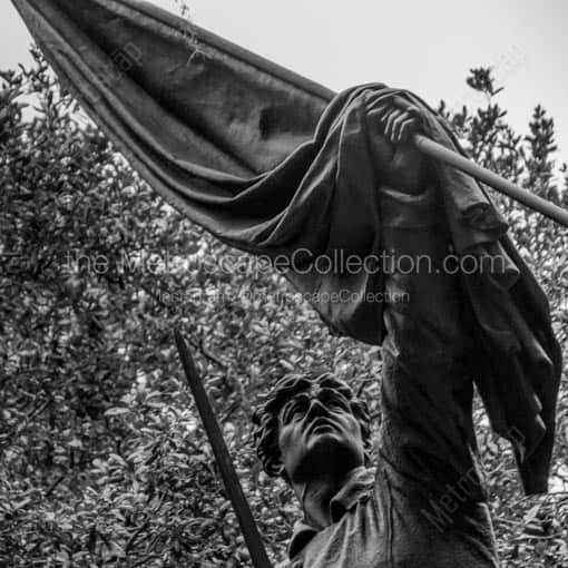 William Jasper Flag Monument -- Savannah Black and White Wall Art
