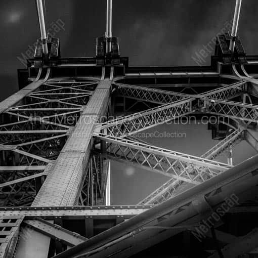 The Williamsburg Bridge Structure -- New York City Black and White Wall Art