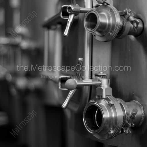 Wine Tank Valves -- Napa-Valley Black and White Wall Art