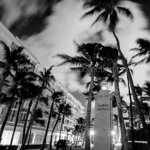 Worth Avenue Palm Beach -- Palm Beach Black and White Wall Art