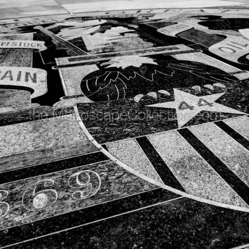 Wyoming State Seal on the Capitol Grounds -- Cheyenne Black and White Wall Art